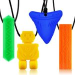 Sensory Chew Necklace (4 Pack),Sensory Oral Motor Chew Tool,for Over 3 Years Old with ADHD, Autism, SPD, Oral Motor Stimulation, Special Needs… (Yellow)