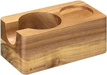 Navaris Wooden Coffee Tamper Station - 58mm Tamper Holder for Espresso Machine Accessories - Wood Portafilter Stand for Kitchen, Bar, Restaurant, Cafe