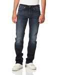 Buffalo David Bitton Men's Relaxed Straight Leg Driven Jean with Stretch Fabric, Crinkled and Sanded Indigo, 42W x 34L