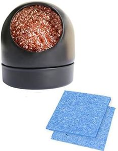 Buyyart New Universal Welding Head Cleaner with 2Pcs Sponge Cleaning Iron Tip Soldering Solder With Stand Convenient Stainless Steel