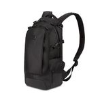 SWISSGEAR 3598 Backpack | Narrow Daypack | Ideal for Commuting and School, Black Ballistic, 18” x 9” x 7”