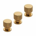 LAPO Aluminum Drawer Knob,Cabinet Knobs, Drawer Pulls - Perfect for Home & Office Drawers - Pack of 3, PVD Gold Finish