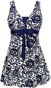 wantdo Women's Cover Up Swimsuit One-Piece Bathing Suit Tankini Beachwear Navy 16-18