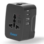 Orei 5 in 1 Universal Travel Adapter with Type C - International Travel Adapter - 2X USB-A and 2X USB-C (3.4A) - Universal Socket for USA, UK, Europe & More – CE, FCC Certified - 3 Year Warranty