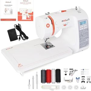 Poolin EOC02 Sewing Machine,Computerized Full Featured Machine Sewing with 200 Stitches,7 Feet,LCD Display,Wide Table,Sewing Machine for Beginners,(EOC2720)