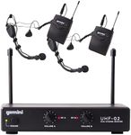 Gemini Sound UHF-02HL-S34 - Dual Channel UHF Wireless Headset & Lapel Mic System, Perfect for Fitness Instructors, Presenters, and Stage Performers