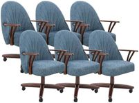 Chromcraft Set of 6 Chairs, Swivel Tilt Chairs with Wheels for Kitchen Room