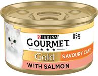 Gourmet Gold Tinned Cat Food Savoury Cake Salmon 85g, Pack of 12