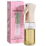 Nestasia Glass Oil Sprayer Bottle for Kitchen (220ml) - 100% Food-Safe Vinegar & Olive Oil Spray Bottle for Healthy Cooking, Salad Dressing, Air Fryer, BBQ & Grilling (Beige)