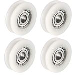 4pcs 5 * 24 * 7mm U Groove Nylon Flexible Ball Bearings Wheels Roller for Furniture