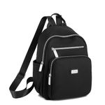 YANAIER Small Backpack Purse for Women Girls Waterproof Lightweight Travel Daypack Casual Mini Rucksack Black