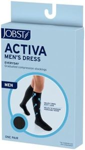 JOBST Men's Dress Knee High 8-15 Closed Toe Socks, Black, Medium