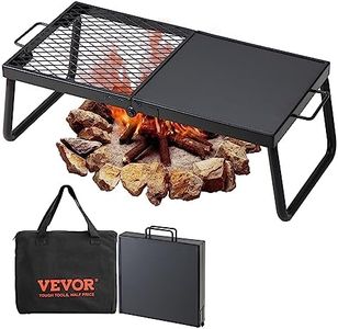 VEVOR Folding Campfire Grill, Heavy Duty Steel Mesh Grate, 22.4" Portable Camping Grates Over Fire Pit, Camp Fire Cooking Equipment with Legs Carrying Bag, Grilling Rack for Outdoor Open Flame Cooking