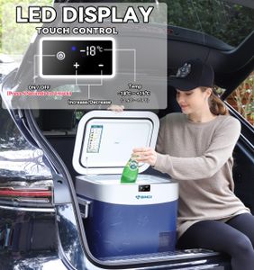 BINGI 12V Portable Compressor Fridge 22L – Car Freezer Cooler, Blue