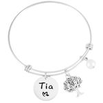 Kivosliviz Tia Gifts Bracelet for Women Best Tia Ever Gifts for Tia Tio Presents Tia Bracelets Jewelry Tia Bracelet, Medium, Stainless Steel, stainless-steel