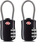 YQQZQ Travel Lock,2 Pack TSA Accpeted Travel Combination Padlock,Flexible Locks for Travel Bag,Suit Case,Lockers,Gym, Bike Locks or Others. (Black)