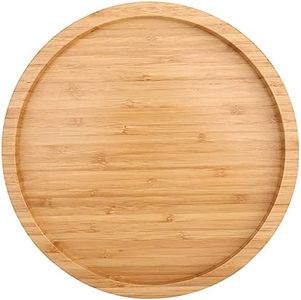 Fasmov 12 Inches Diameter Bamboo Lazy Susan Turntable, Spin Thicken Round Wood Tray Rotating Spice Rack for Kitchen Pantry Countertop Table