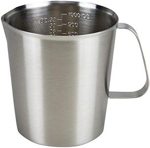 Stainless Steel Measuring Cup Pitcher with Marking with Handle for Milk Froth Latte Art (32OZ/1 Liter)