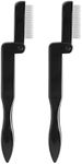 2 Pcs Folding Eyelash Comb, Stainless Steel Teeth Eyebrow Comb, Eye Lashes Separator Mascara Shaper Brush Makeup Brush Beauty Tool