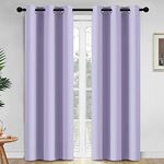 Yakamok 84 Inch Length Blackout Curtains for Bedroom, Thermal Insulated Room Darkening Grommet Top Window Drapes for Living Room,Lilac,42W x 84L,2 Panels