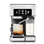 Chefman 6-in-1 Espresso Machine,Powerful 15-Bar Pump,Brew Single or Double Shot, Built-In Milk Froth for Cappuccino & Latte Coffee, XL 1.8 Liter Water Reservoir, Dishwasher-Safe Parts, Stainless Steel