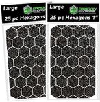 Dragon Grips Rubber Grip Tape 1 Inch Black Hexagon 25pc Multi Purpose Grip Stickers, Grip Tape for Handles, Add Grips to Almost Anything, Self Adhesive Cell Phone Grip Tape, Gaming Mouse Grip Tape 2pk