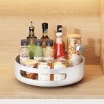 Kitstorack Lazy Susan Turntable Cupboard Organiser,Metal Rotatable Spice Rack Fridge,Rotating Spice Rack for Inside Cupboard,Multi-Functional Spice Rack for Kitchen Storage & organisation,25.4D CM