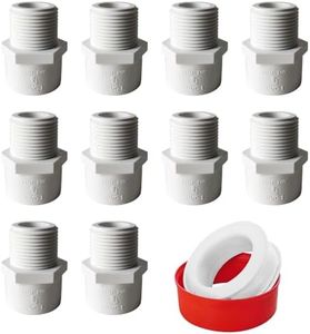 10Pcs PVC Male Adapter Pipe Fitting, 1 inch NPT Male Thread PVC Pipe Fitting Adapter Connector, PVC Pipe Coupling for Sch40 PVC Pipe, PVC Pipe Connectors for Plumbing Water Line, Socket x NPT Male