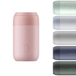 Chilly's Series 2 Coffee Cup - Tight seal, No Sweating - BPA-Free Stainless Steel - Reusable - Double Walled, Vacuum Insulated - Blush Pink, 340ml