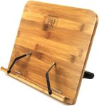 H&S Bamboo Recipe Book Stand, Cookbook Stand - Cooking Book Holder Stand, Wooden Book Holder for Reading - Cook Book Stands for Kitchen and Desk, Adjustable Book Stands for Reading - Bible Book Rest