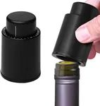 Vacuum Wine Stoppers - Leak-Proof Vacuum Pump Wine Preserver - Vacuum Wine Stopper - Resealable Wine Vacuum Stopper - Bottle Stoppers Vacuum for Freshness - Plastic Vacuum Wine Cork - 2 Pack [Black]