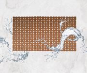 JUGTE Comfy Shower Mat with Suction Cups and Drain Holes, Non Slip, Anti Skid Plastic Bath Mat of PVC Rubber Best Foot mats for Walk-in Showers Mats (Rubber Brown)