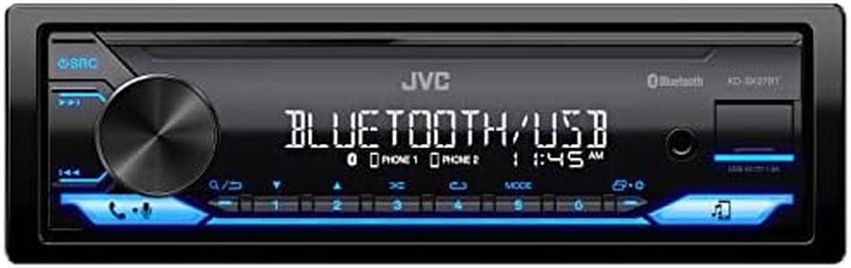 JVC KD-SX27BT Bluetooth Car Stereo with USB Port – AM/FM Radio, MP3 Player, High Contrast LCD, Detachable Face Plate – Single DIN – 13-Band EQ