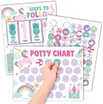 Hadley Designs Unicorn Potty Training Chart for Toddler Girls - Potty Training Sticker Chart for Girls Potty, Sticker Chart for Kids Potty Training Reward Chart, Kids Reward Chart