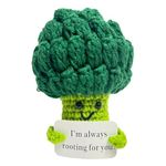 NyaSaa Positive Doll Funny Broccoli, Soft Knitted Wool Broccoli Doll with Positive Card, Positive Gifts for Women Boys Girls Friends Party Decoration Encouragement - Broccoli