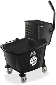 Dryser Commercial Side Press Wringer Combo Mop Bucket, 33 Quart, Black