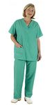 Medical Scrub Tunic + Trouser Set - Reversible, Unisex Blue or Green (Small, Jade Green)