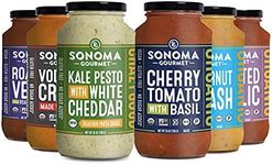 Sonoma Gourmet | Pasta Sauce Variety Pack | Non-GMO, Gluten-Free and No Sugar Added | Made With Fresh Ingredients | 25 Ounce Jars (Pack of 6)