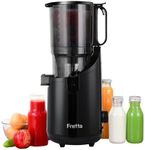 Fretta Cold Press Juicer Machines, Slow Masticating Juicer with 5.3" Extra Large Feed Chute Fit Whole Fruits & Vegetables, Self Feeding Effortless for Batch Juicing, BPA Free 250W(Black)