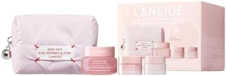 LANEIGE Bouncy and Firm Trio Set: Peony, Collagen Complex, Full Sized Eye Sleeping Mask, Face Sleeping Mask, Lip Treatment, Visibly Plump & Firm