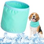 Kuoser Dog Cooling Bandana, Dog Cooling Collar Summer, Dog Ice Bandana, Breathable Cool Dog Collar, Instant Cooling Pet Bandana, Dog Cool Bandanas for Medium Dogs, Cooling Neck Wrap Kerchief, Green