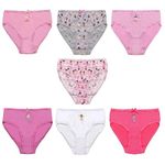 Thingimijigs 7 Pack Ballerina Pattern Girls Cotton Blend Knickers Panties Briefs Underwear - 2-3 Years Pink