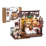 Rolife DIY Miniature House Kit,Crafts for Adults with LED Lights and Accessories,Coffee Shop Type Dollhouse Kit to Bulid,Creative as a Birthday Choice