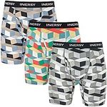 INNERSY Boxers Men Multipack Long Trunks with Fly Pouch Underpants Novelty Pants Underwear 3 Pack (XL, Colorful Cube)