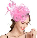 Takmor Kentucky Derby Fascinators for Women, Fascinators for Women Tea Party Fascinator for Women for Cocktail Church Wedding Pink