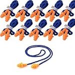 10 Pairs Soft Silicone Corded Ear Plugs Individually Wrapped Reusable Sleep Swim Noise Hearing Protection Earplugs Music Concerts Construction Shooting Hunting Motor Sports