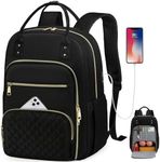 15.6 Inch Laptop Backpack, Lunch Backpack for Women, Water Resistant Work Backpack with USB Charging Port, Travel Backpack