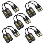 5 Pairs 8MP/4K Passive HD BNC Video Balun Transceiver Transmitter Via UTP RJ45 Cable AHD/TVI/CVI/CVBS Cable Connectors for 720P/960P/1080P/3MP/5MP/8MP CCTV Security Cameras