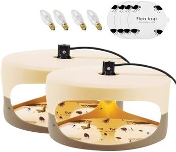 MENAYODA 2 trampas antipulgas para pulgas, trampa redonda para pulgas y bed, trampa antipulgas con discos adhesivos y bombillas, no tóxicas e inodoras para dormitorio, salón, cocina