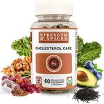 Strength & Spices Cholesterol Care, Cholesterol Lowering Supplements with 15 Powerful Ingredients, Vegan Supplements Rich in Omega 6 and Plant Sterols, Fast-Absorbing Formulation, 1000mg, 60 Capsules